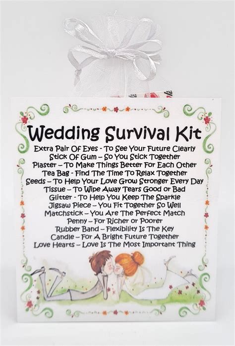 Wedding Survival Kit A Unique Fun Novelty Wedding T And Etsy