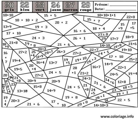 Coloriage Magique Ce2 Maths Dessin Magique à Imprimer