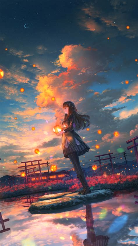 Anime Girl Sunset 4k 8710i Wallpaper Pc Desktop