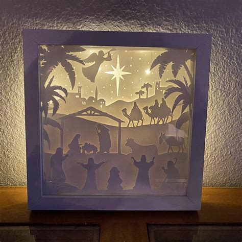 Origami Nativity Scene Shadow Box Crafting