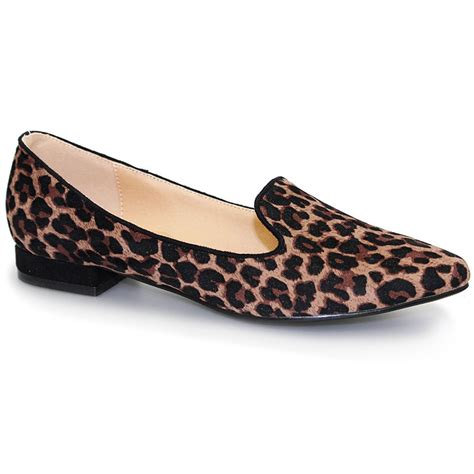 FLC655 Trenton Womens Slip On Leopard Print Smart Pumps Flats Loafer ...