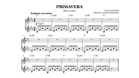 Einaudi Primavera Piano Youtube