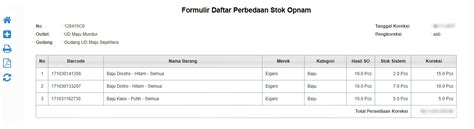 Contoh Kartu Stock Opname Barang Pengertian Dan Contoh Laporan Stock