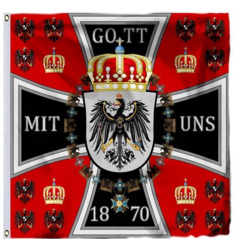 Germany Royal Standard King Prussia 1871 Flag 120x120cm 4x4ft 100d High