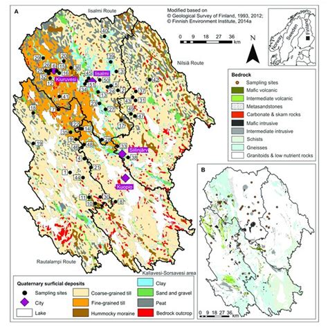 A Map Showing The Location Inset A The Surficial Geology And