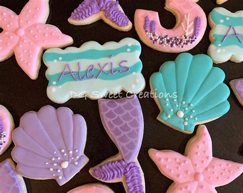 Mermaid Cookies Customizable 12 Cookies - Etsy