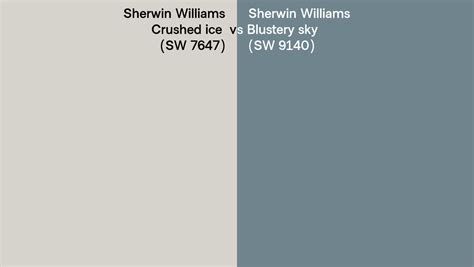 Sherwin Williams Crushed Ice Vs Blustery Sky Side By Side Comparison