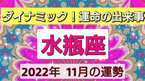 水瓶座【2022年11月の運勢】ダイナミックな動き！運命の出来事💕富と財産の時期👑星とカードで徹底リーディング🌸 Youtube