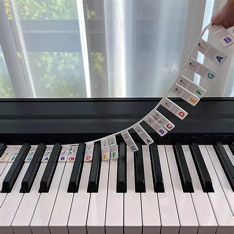 Removable Piano Keyboard Note Labels Reusable Silicone 88 Keys Piano