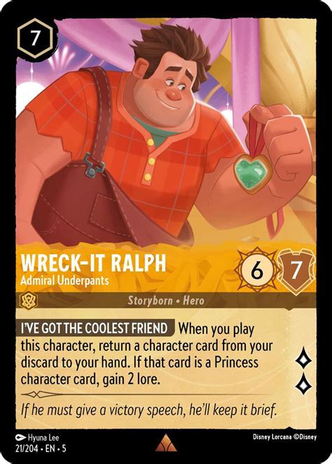 Wreck It Ralph Admiral Underpants 21 204 Rare Cold Foil