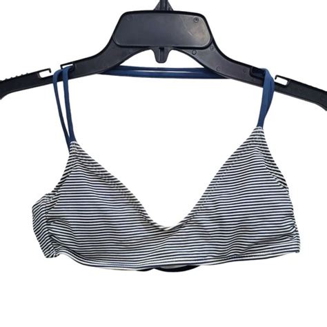 Xhilaration Women S Blue White Striped Strappy X Back Lace Up Bikini