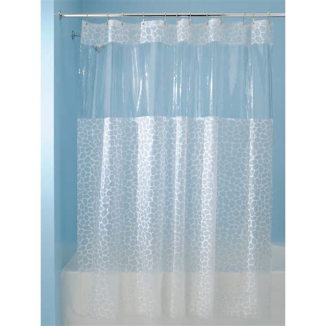 Interdesign Pebblz Long Vinyl Shower Curtain Water Repellent And Mold And Mildew