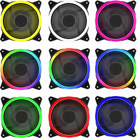 UpHere 120mm RGB Case Fan 3 Pack High Airflow LED Quiet Edition For