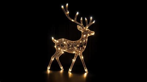 Premium Photo | Reindeer christmas lights on black background