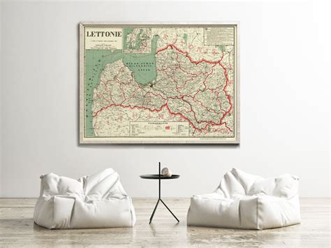 Old Map of Latvia 1926 Vintage Map Wall Map Print - VINTAGE MAPS AND PRINTS