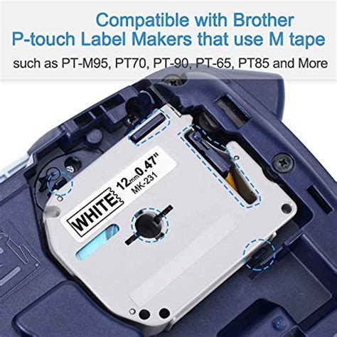 Labelife Compatible Label Tape Replace For Brother P Touch 12mm 1 2 0