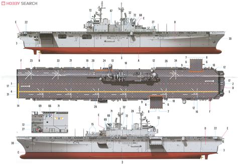 Usn Wasp Class Amphibious Assault Ship Lhd 1 Plastic Model Color2