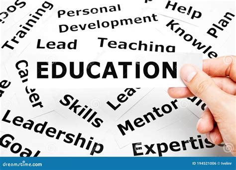 Education With Printed Related Words Concept Stock Photo Image Of