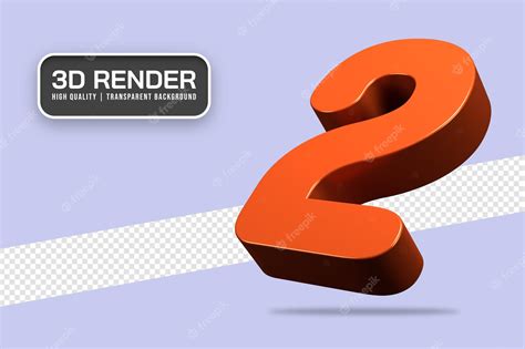 Premium Psd 3d Rendering Number 2 Isolated