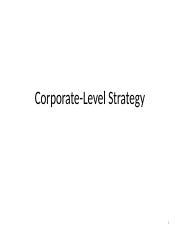 Corporate Level Strategy Ppt Corporate Level Strategy Corporate