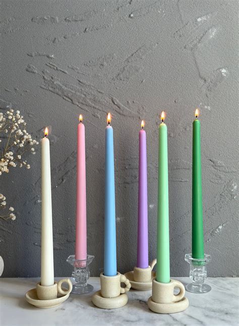 Pastel Colors Taper Candles,, 10'' Taper Candles, Handmade Candles ...