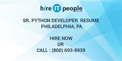 Sr Python Developer Resume Philadelphia Pa Hire It People We Get It Done