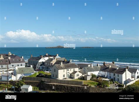 The Village Of Aberdaron With The Islands Ynys Gwylan Fawr And Ynys