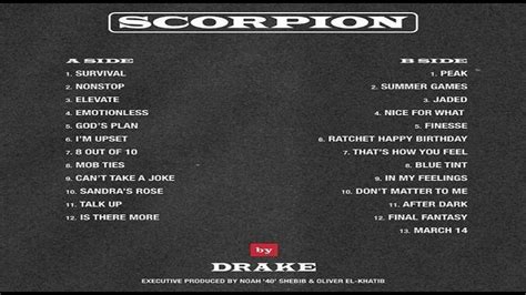 Drake Release Real Playlist For Scorpion Double Album Youtube