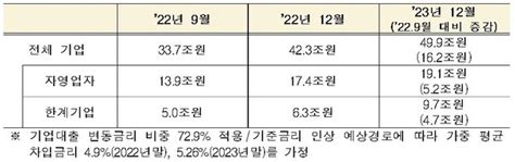 금리 계속 오르면내년말 기준 기업·가계 年이자부담 33조 더 는다 네이트 뉴스