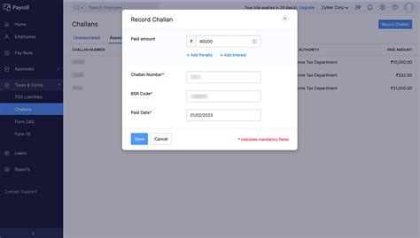 Track Tds Liabilities And Generate Form Q Zoho Payroll