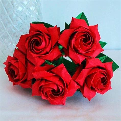 Origami Rose Paper Origami Flower Paper Flower Paper Rose Valentine T For Her Anniversary