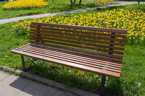 New Modern Bench In Park Outdoor City Architecture Wooden Benches