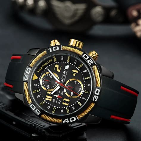 Megir Mens Watches Top Luxury Brand Waterproof Sport Wrist Watch