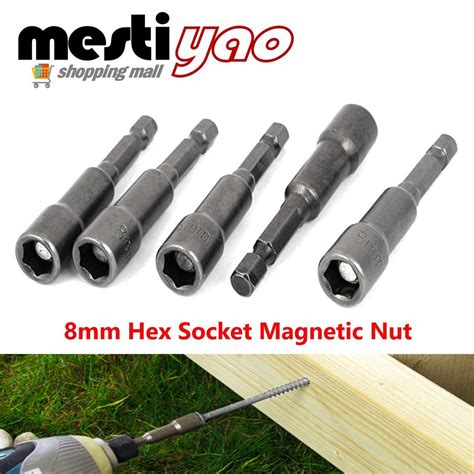 8mm Hexagon Magnetic Nut Socket 14 Hex Shank 45mm65mm Socket