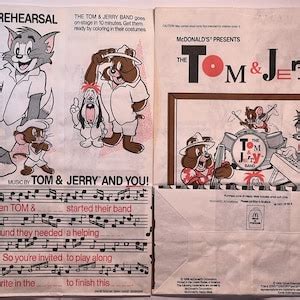 Vintage 1980s Tom and Jerry Mcdonald's Happy Meal Bag, Droopy and Spike ...