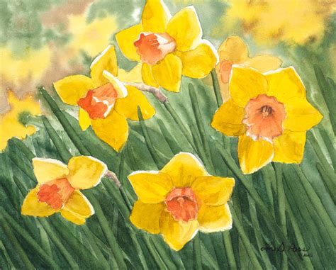daffodil painting