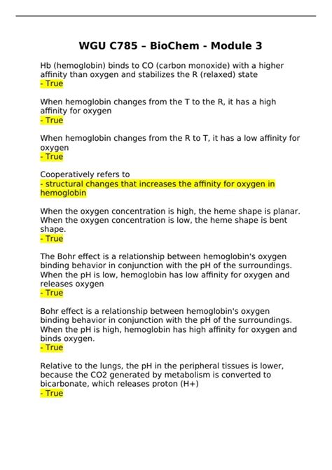 Wgu C Wguc Biochemistry Module Latest Verified