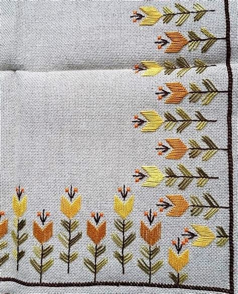 Pin By Donna Harris On Embroidery Long Stitch Embroidered Tablecloth