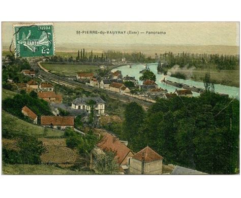 Carte Postale Ancienne Saint Pierre Du Vauvray Panorama