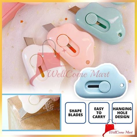 Mini Cutter Lucu Bentuk Awan Cloud Shape Sliding Knife Portable