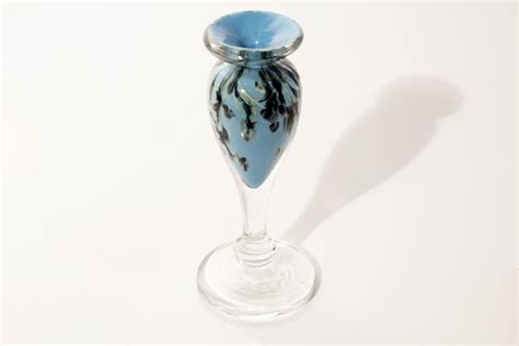 sold art glass bud vase signed rehab vintage interiors