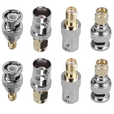 SMA To BNC Kits RF Coaxial Adapter Male Female Coax Connector 8 Pieces