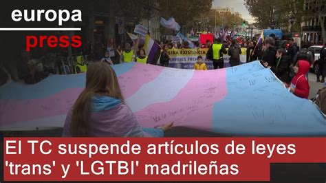 El TC suspende varios artículos de las leyes trans y LGTBI de la