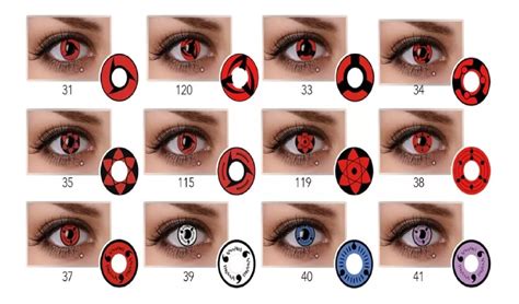 1 Lentes De Contato Colorida Naruto Sharingan Mangekyou R 69 90 Em