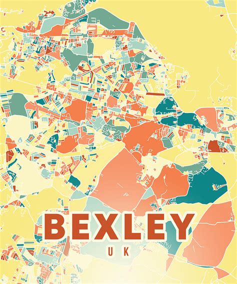 Bexley UK Map Digital Art by Alexandru Chirila - Pixels