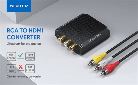 Wenter Convertidor RCA A HDMI Convertidor AV A HDMI 1080P Mini