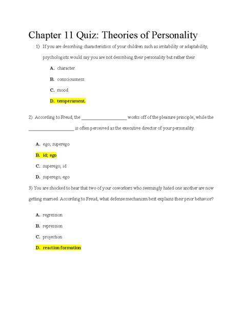 Psychology Chapter 3 Quiz 3