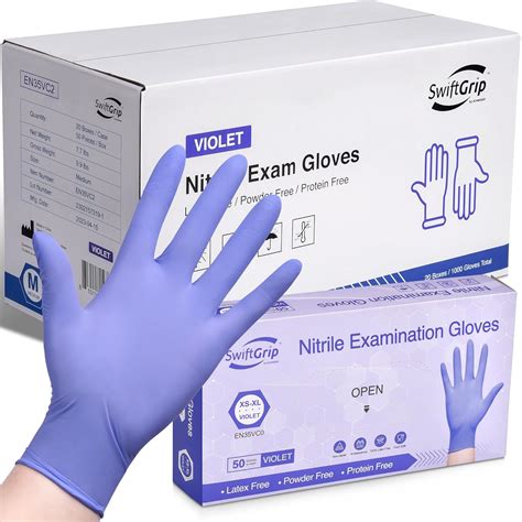 Amazon Swiftgrip Disposable Nitrile Exam Gloves Mil Large