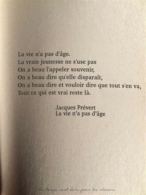 La vie n a pas d âge Jacques Prévert Poeme et citation Citation