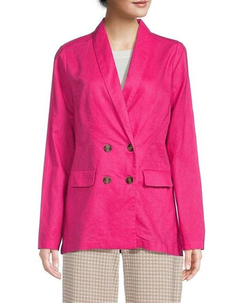 Saks Fifth Avenue Saks Fifth Avenue Oversized Linen Blend Blazer In